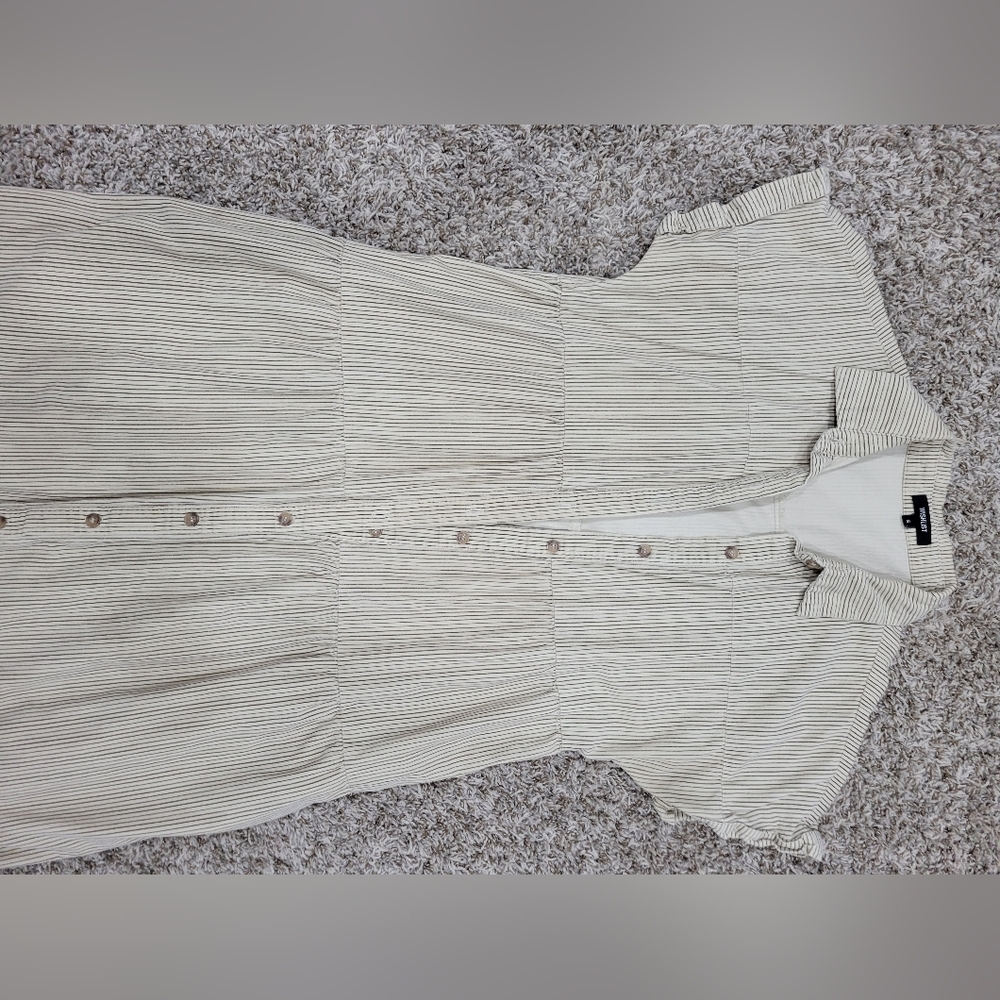 Striped Button-Down Midi Dress - Picture 2 of 4